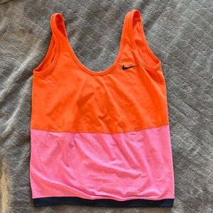 Nike Bright Orange and Pink Sports Tank